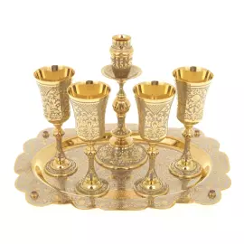 Grazia wine set for 4 persons with a candlestick, Zlatoust