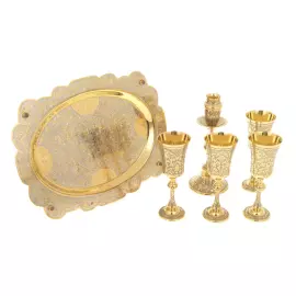 Grazia wine set for 4 persons with a candlestick, Zlatoust