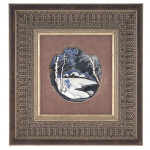 Painting on agate "Winter"