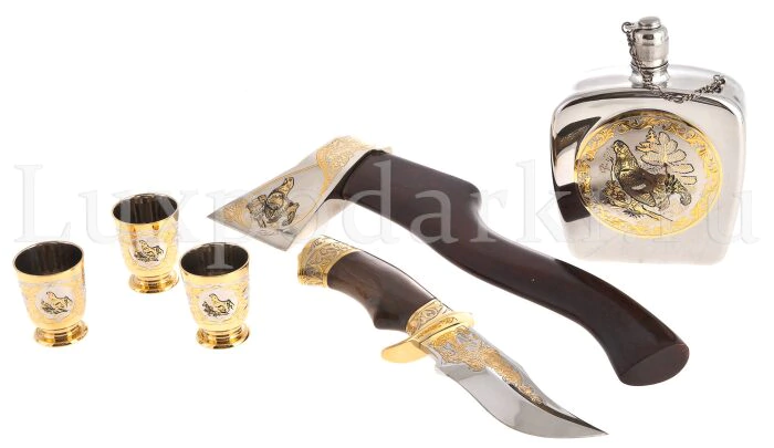 Охотничий набор с топором "Тетерев" на 3 персоны, Златоуст