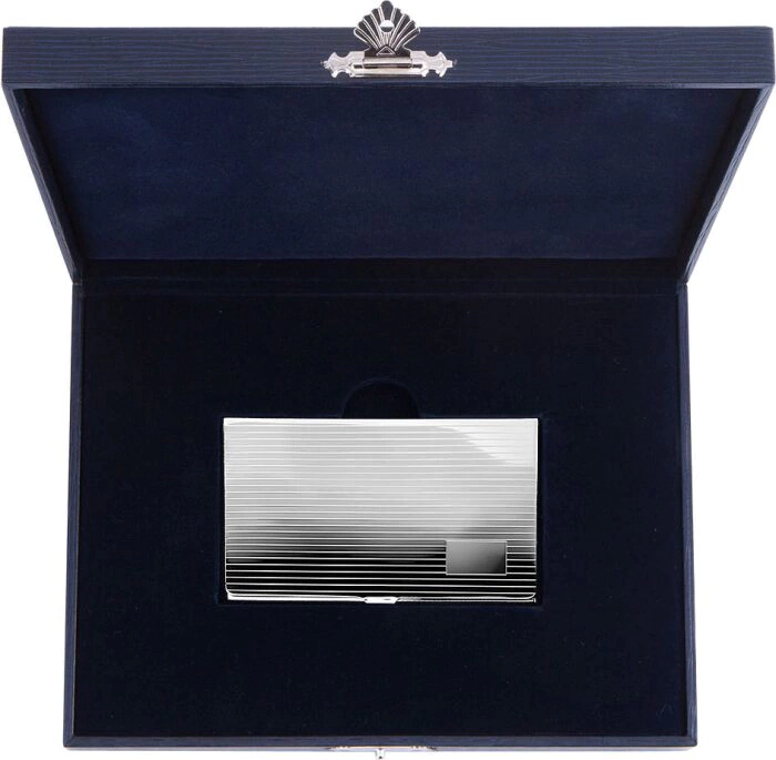 Silver business card holder "Shadow"