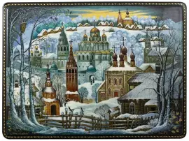 Шкатулка для украшений "Зима в Суздале" Холуй