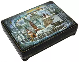 Шкатулка для украшений "Зима в Суздале" Холуй