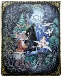 Шкатулка для украшений "Гуси-лебеди" Холуй