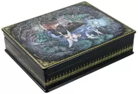 Шкатулка для украшений "Гуси-лебеди" Холуй