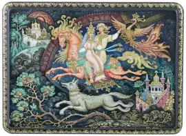 Шкатулка для украшений "Иван царевич и серый волк" Холуй