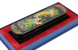 Набор: ручка в шкатулке "Жар-птица" малая, Палех Набор: ручка в шкатулке "Жар-птица" малая, Палех