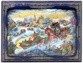 Ларец для украшений "Зимушка зима" Холуй