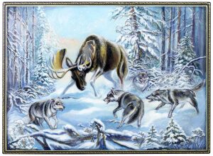Paper box "Moose" (Palekh)