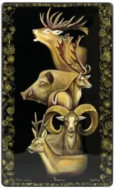 Набор: ручка в шкатулке "Охота" малый, Палех Набор: ручка в шкатулке "Охота" малый, Палех