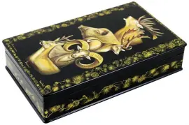 Набор: ручка в шкатулке "Охота" малый, Палех Набор: ручка в шкатулке "Охота" малый, Палех