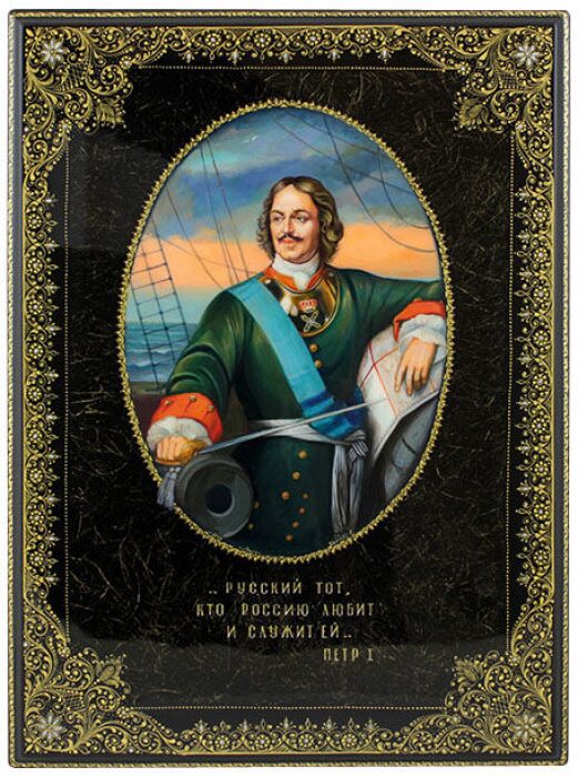 The box for papers "Peter I" (Palekh)