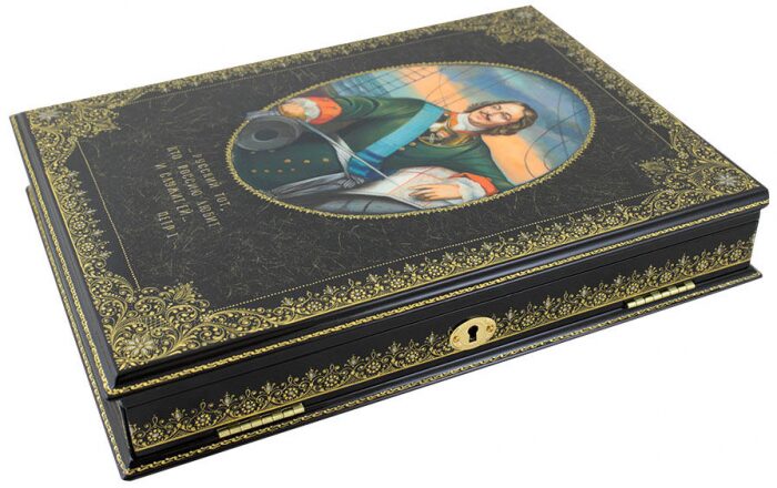 The box for papers "Peter I" (Palekh)