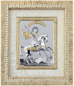 Decorative panel "George the Victorious" with a gold frame