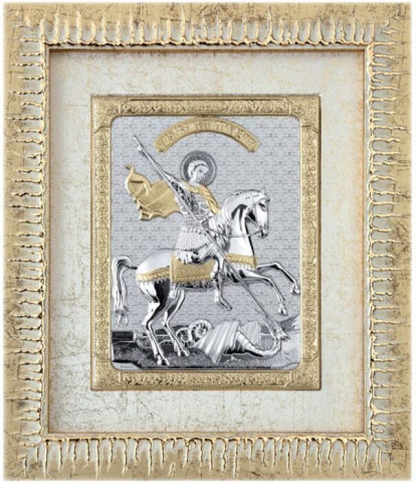 Decorative panel "George the Victorious" with a gold frame