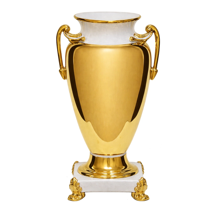 Vase "Amphora" with handles, color: gold