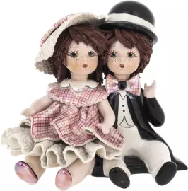 Statuette "A girl and a boy sitting"