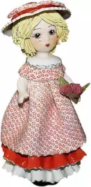 Statuette "Doll with blonde hair with roses"