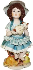 Statuette "Doll with a bear sitting on a chair"