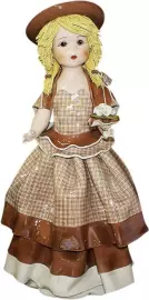 Statuette "Doll with flowers in a holy brown dress"