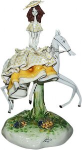 Sculpture "Little lady in yellow on a horse"