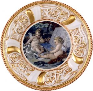 Decorative plate on the wall "Two drawing angels"