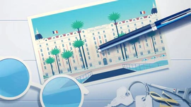 Fountain pen "Hemisphere" French Riviera Cote Azur F in a gift box