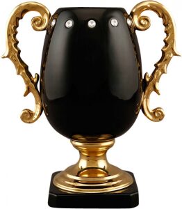 Vase with handles, color: black