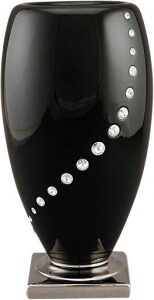 Vase "Diamante", color: black with platinum