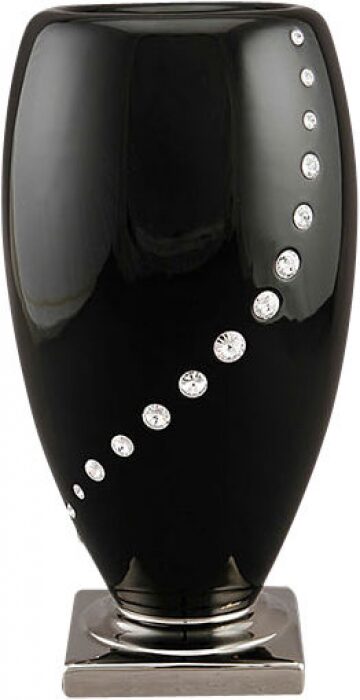 Vase "Diamante", color: black with platinum