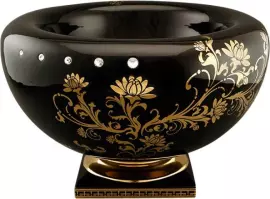 DIAMANTE bowl, color: black with gold pattern