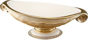 Oval bowl "Toga Romana", color: ivory with gold