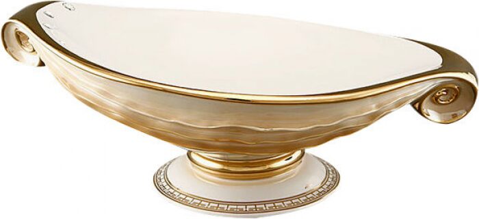 Oval bowl "Toga Romana", color: ivory with gold