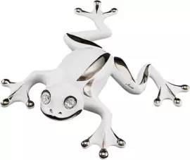 Статуэтка "Лягушка Коста-Рика", цвет: белый с платиной