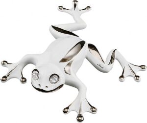 Statuette "Costa Rica Frog", color: white with platinum