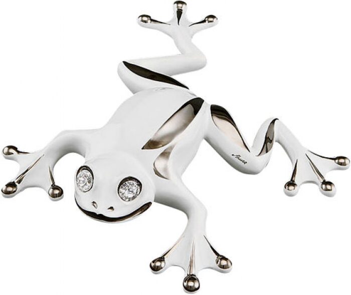 Statuette "Costa Rica Frog", color: white with platinum