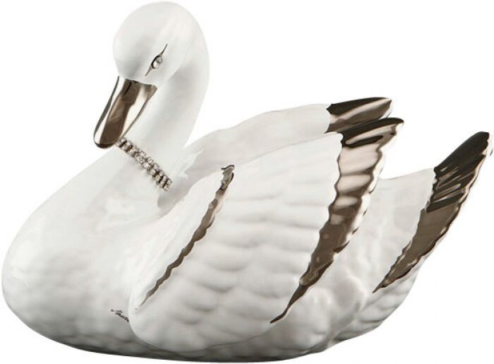 Small statuette "Swan", color: white