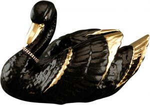 The Swan statuette is large, color: black