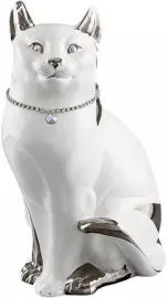 Статуэтка "Кошка" большая, цвет: белый