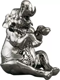 Статуэтка "Сидящий слон", цвет: платиновый