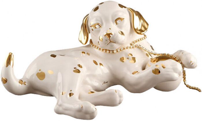 Statuette "Lying Hound", color: ivory