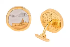 Запонки "Армения" серебряные с позолотой