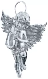 Елочная игрушка "Ангел Рождественский" из серебра