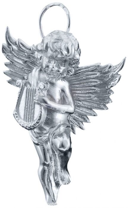 Елочная игрушка "Ангел Рождественский" из серебра