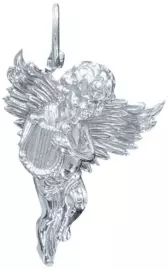 Елочная игрушка "Ангел Рождественский" из серебра