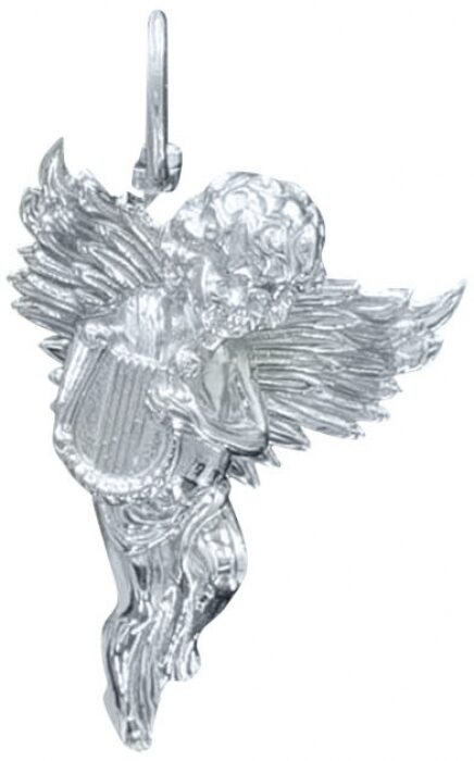 Елочная игрушка "Ангел Рождественский" из серебра