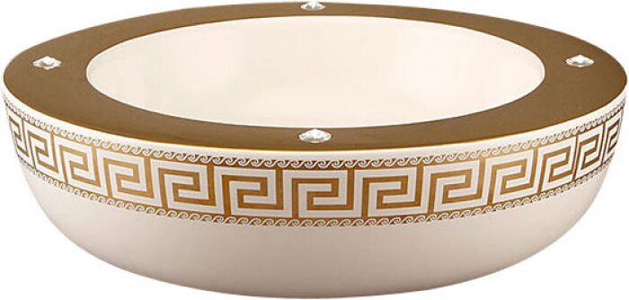 Labyrinth bowl, color: ivory with gold