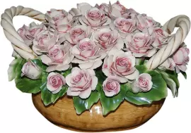 Декоративная корзина с двумя ручками "Розовые розы"