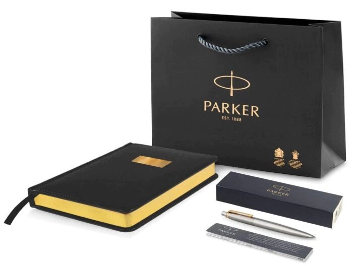 Engraved set: diary and ballpoint pen "Jotter Essential" St. Steel GT M