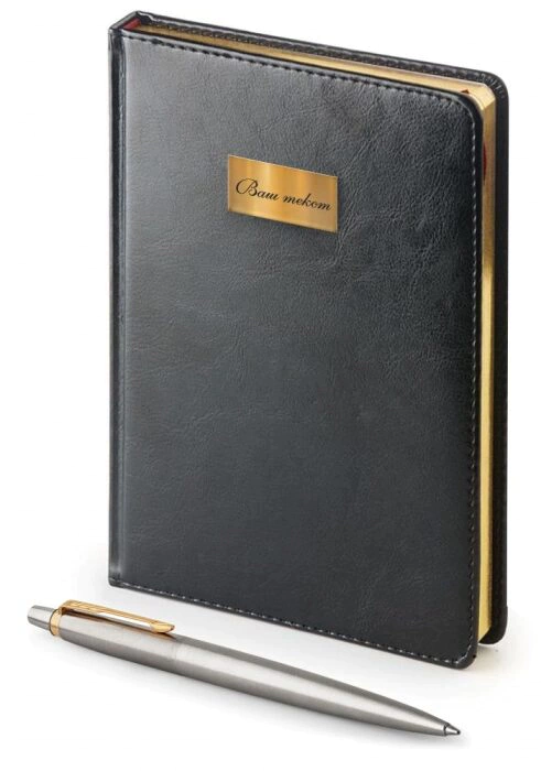 Engraved set: diary and ballpoint pen "Jotter Essential" St. Steel GT M
